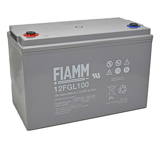 FIAMM 12FGL100 - LONGLIFETYPEN Akku - 12V 100Ah (c20) Lebensdauer von bis zu 10 Jahren