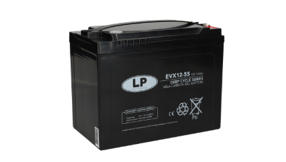 Landport EVX12055 - Gel VRLA Batterie - 12V 55Ah (c20) - Hohe Zyklenfestigkeit