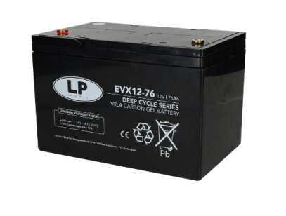Landport EVX12076 - Gel-AGM VRLA Batterie - 12V 76Ah (c20) - Hohe Zyklenfestigkeit