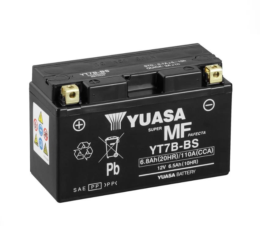 YUASA Motorradbatterie YT7B-BS (WC) AGM geschlossen 12V 6,8Ah 110A CCA